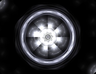 Abstract fractal background - computer-generated image. Digital art. Converging toward the center of the circles.