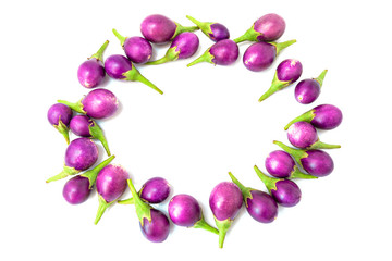 Eggplant. Fresh light purple eggplant isolated on a white background.  Selective focus.