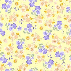 Abstract seamless pattern of cute hand painted simple flowers for textile,linens, clothes - 280393202