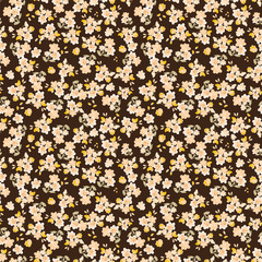 Abstract seamless pattern of cute hand painted simple flowers for textile,linens, clothes - 280393298