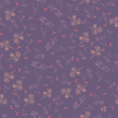 Abstract seamless pattern of cute hand painted simple flowers for textile,linens, clothes - 280394237