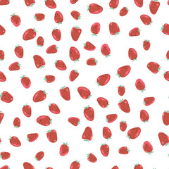 Simple seamless background with strawberries for wrapping, poster, postcard,greeting card - 280394428
