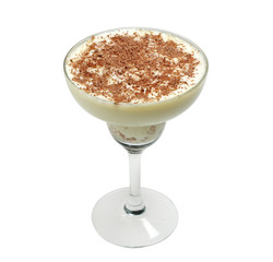 Brandy Alexander Cocktail on white isolated background
