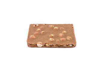 milk chocolate bar on white background