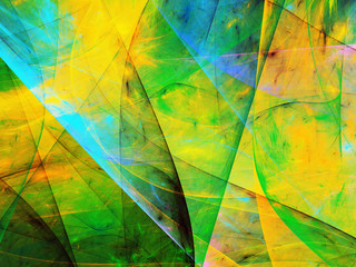 Naklejka na ściany i meble green abstract fractal background 3d rendering illustration