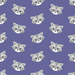 Obraz premium Raccoon seamless pattern