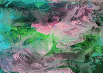 Abstract background, hand-painted texture, watercolor painting, splashes, drops of paint, paint smears. Design for backgrounds, wallpapers, covers and packaging.