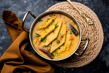 Dal Dhokli, Varan Phal or Chakolya is a gujarati, Rajasthani and maharashtrian dish made using...