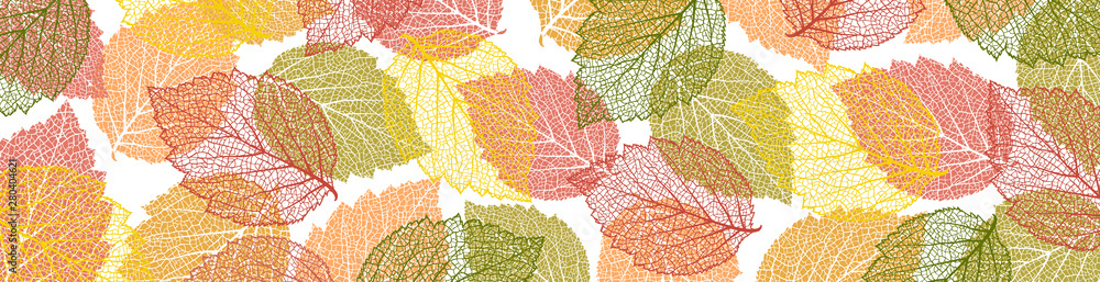 Canvas Prints autumn background with leaves. nature banner. frame with plants. bright template