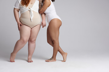 Plus size ladies are posing for camera