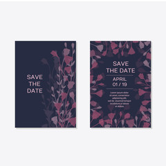Naklejka na ściany i meble Elegant floral invite set, modern card in rose eustoma