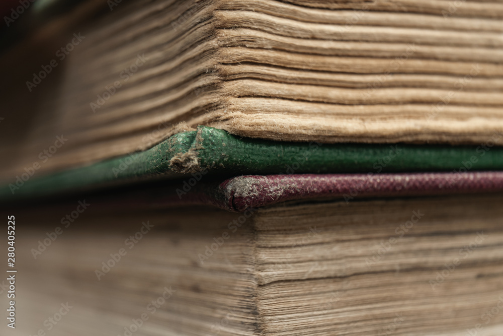 Aufkleber close up pages of book background. macro view.