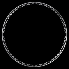 Simple Vector Silver Circle Frame for Certificate, Placard, Lunar or other Element Design Related, at Black