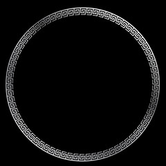 Simple Vector Silver Circle Frame for Certificate, Placard, Lunar or other Element Design Related, at Black