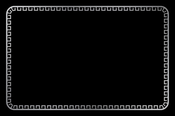 Simple Vector Silver Rectangle Frame for Certificate, Placard Go or other Element Design Related, at Black