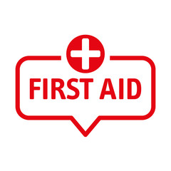Fototapeta premium speech bubble first aid vector illustration