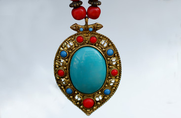 Closeup of Indian woman fashion locket ,jewelry accessories