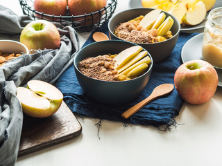 Healthy gluten free amaranth with apples.