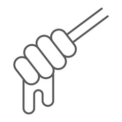 Honey thin line icon, food and sweet, dripping honey sign, vector graphics, a linear pattern on a white background.