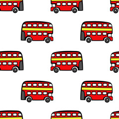 London bus. Seamless vector pattern (background, print).