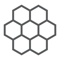 Honeycomb line icon, food and honey, hexagon sign, vector graphics, a linear pattern on a white background.