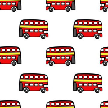 London bus. Seamless vector pattern (background, print).