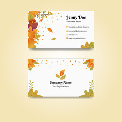 Autumn and flower identity business card