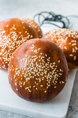 Hamburger Bun Bread with Sesame Seeds Ready to Use.