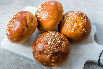 Hamburger Bun Bread with Sesame Seeds Ready to Use.