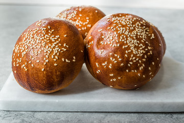 Hamburger Bun Bread with Sesame Seeds Ready to Use.