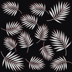 Exotic palm leaves vector pattern  illustration