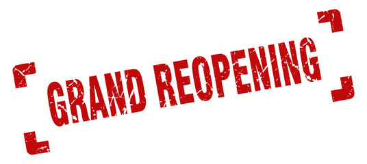 grand reopening stamp. grand reopening square grunge sign. grand reopening