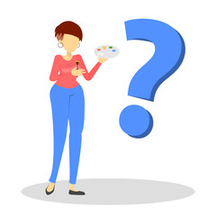 Woman working as an artist, creative occupation