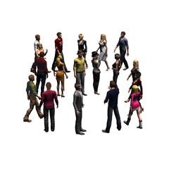 people - arranged in number 5 - without shadow - isolated on white background