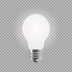 Light bulb. Realistic style lamp. Vector isolated