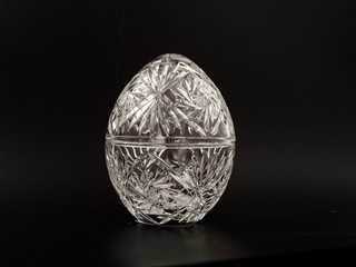 crystal glass box on a black background