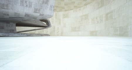 Abstract architectural brown and beige concrete smooth interior of a minimalist house. 3D illustration and rendering