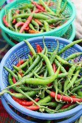 Fresh chilli for cooking at street food