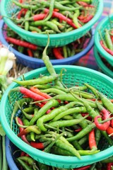 Fresh chilli for cooking at street food