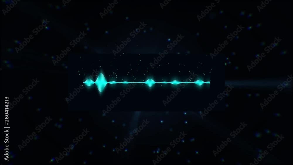 Poster glowing digital spectrum animation background. animation. abstract sound track animation