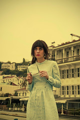 young woman in the city