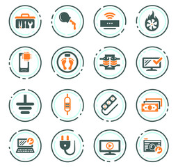 Electronic repair icons set