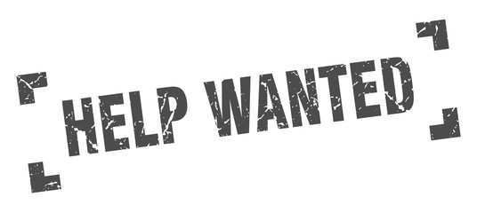 help wanted stamp. help wanted square grunge sign. help wanted