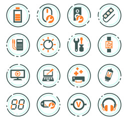 Electronic repair icons set