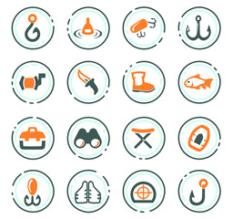 Fototapeta premium Fishing icons set