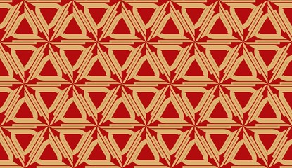 Vector Seamless illustration with curved line. Modern pattern in triangles style. For modern interior design, fashion print.