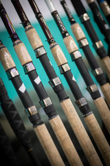 Many fishing rods