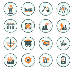 Fototapeta premium Fuel Power generation icons set