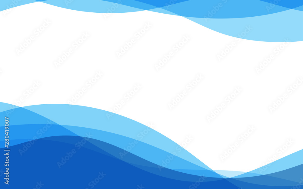 Wall mural blue wave layer curve concept vector abstract background banner design.