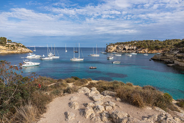 Seascape with rocky coast of Mallorca